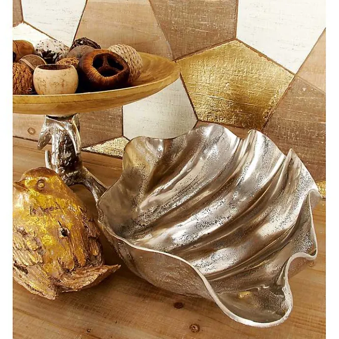 Kirklands Home Metallic Shell Bowl Silver