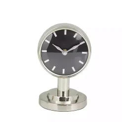 Sale Kirklands Home Metallic Steel Beveled Base Tabletop Clock Silver