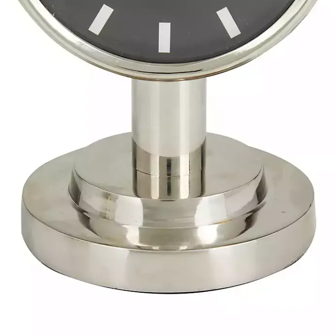 Sale Kirklands Home Metallic Steel Beveled Base Tabletop Clock Silver
