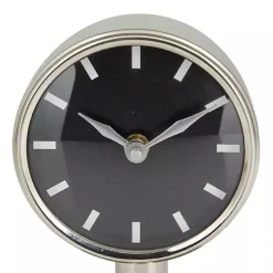 Sale Kirklands Home Metallic Steel Beveled Base Tabletop Clock Silver