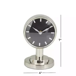 Sale Kirklands Home Metallic Steel Beveled Base Tabletop Clock Silver