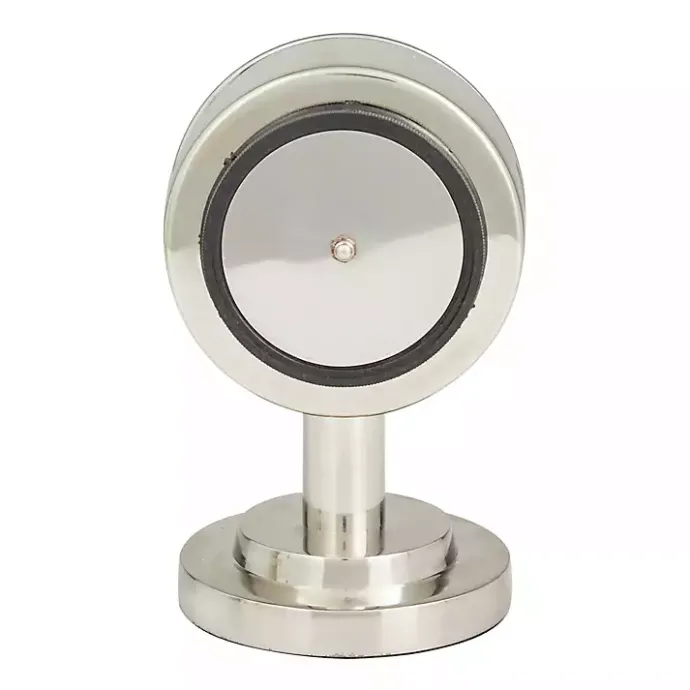 Sale Kirklands Home Metallic Steel Beveled Base Tabletop Clock Silver