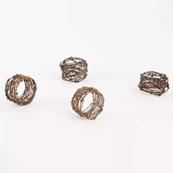 Sale Kirklands Home Metallic Silver Wire Napkin Rings, Set of 4