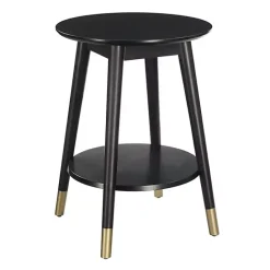 Kirklands Home Mia Round Accent Table Black