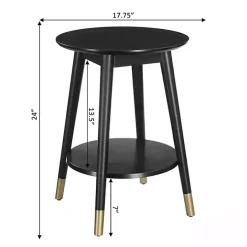 Kirklands Home Mia Round Accent Table Black