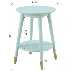Kirklands Home Mia Round Light Accent Table Blue