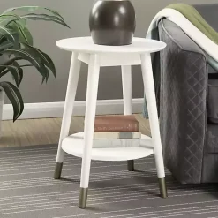 Best Kirklands Home Mia Round Accent Table White