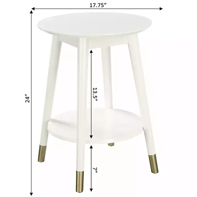 Best Kirklands Home Mia Round Accent Table White