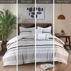 New Kirklands Home Mia White Striped 3-pc. King Comforter Set