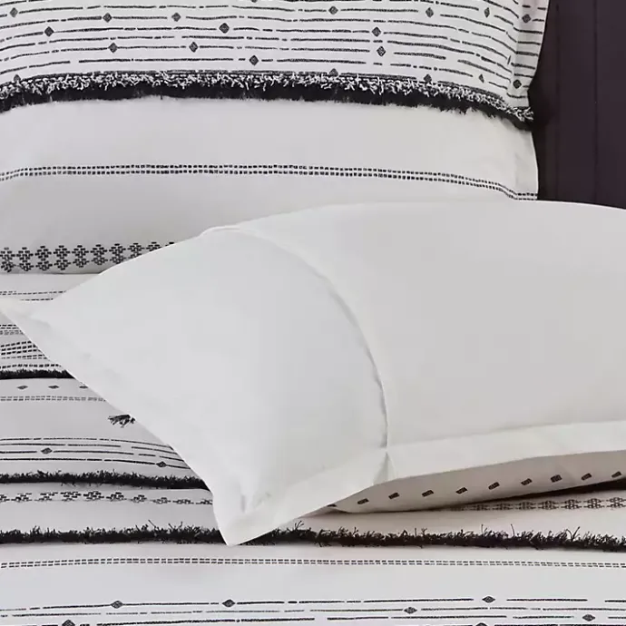 Kirklands Home Mia Striped 3-pc. King Duvet Cover Set White