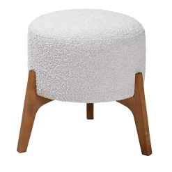 Clearance Kirklands Home Mid-Century Modern Boucle Ottoman Gray