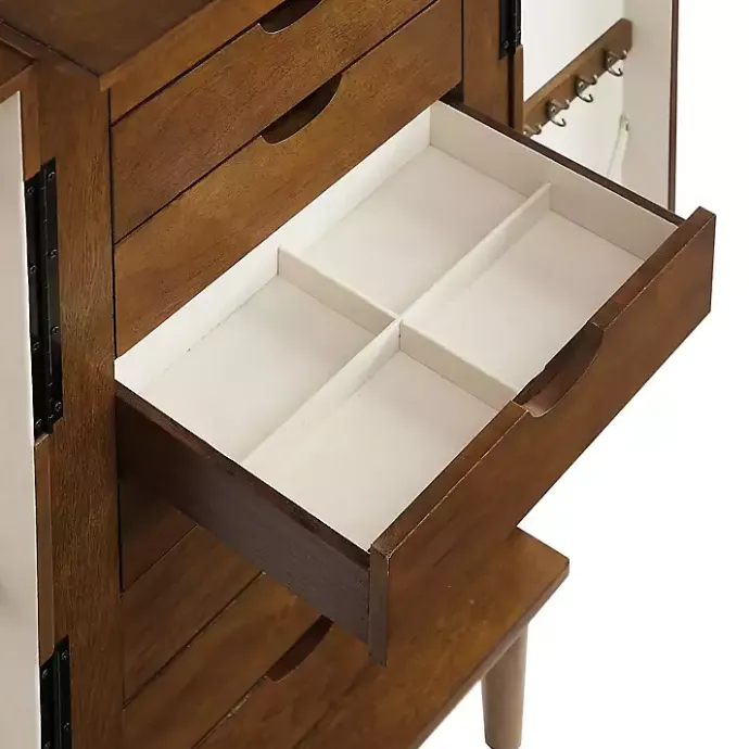 Sale Kirklands Home Mid-Century Modern Walnut Jewelry Armoire Brown