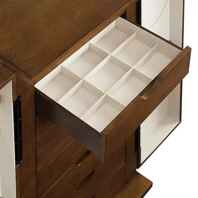 Sale Kirklands Home Mid-Century Modern Walnut Jewelry Armoire Brown
