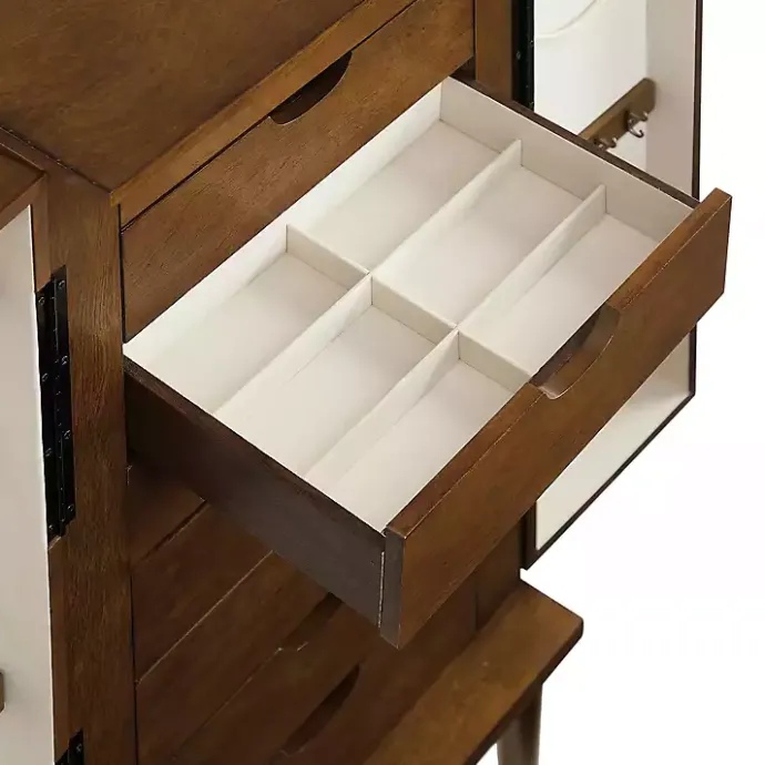 Sale Kirklands Home Mid-Century Modern Walnut Jewelry Armoire Brown