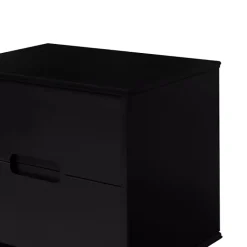 Outlet Kirklands Home Midnight Wood 2-Drawer Modern Nightstand Black