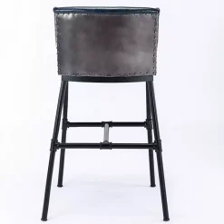 New Kirklands Home Midnight Faux Leather Parlor Bar Stool Blue
