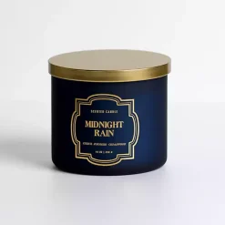 New Kirklands Home Midnight Rain 14 oz. 3-Wick Jar Candle Blue