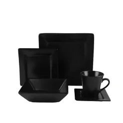 Discount Kirklands Home Midnight Squared 30-pc. Dinnerware Set Black