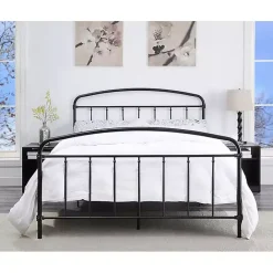 Outlet Kirklands Home Midnight Vintage Arch Queen Bed Frame Black
