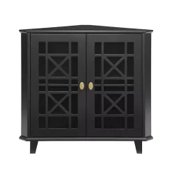 Discount Kirklands Home Mikie Corner Cabinet Black