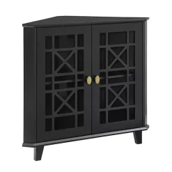 Discount Kirklands Home Mikie Corner Cabinet Black