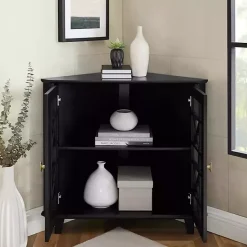 Discount Kirklands Home Mikie Corner Cabinet Black