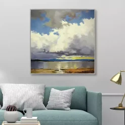 Clearance Kirklands Home Mile High Lake Sky Framed Canvas Art Print Multi