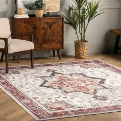 Sale Kirklands Home Miley Traditional Medallion Washable Area Rug, 4x6