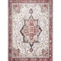Best Kirklands Home Miley Traditional Medallion Washable Area Rug, 5x8