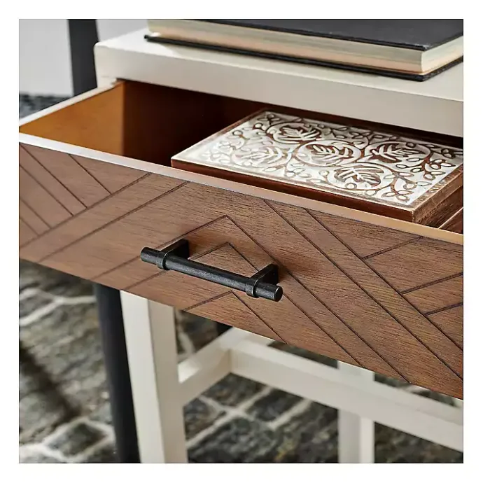 Best Kirklands Home Milo Honey Herringbone Accent Table