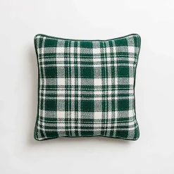 Best Kirklands Home Mini Green and White Plaid Christmas Pillow
