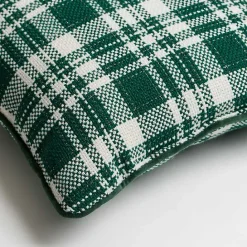 Best Kirklands Home Mini Green and White Plaid Christmas Pillow