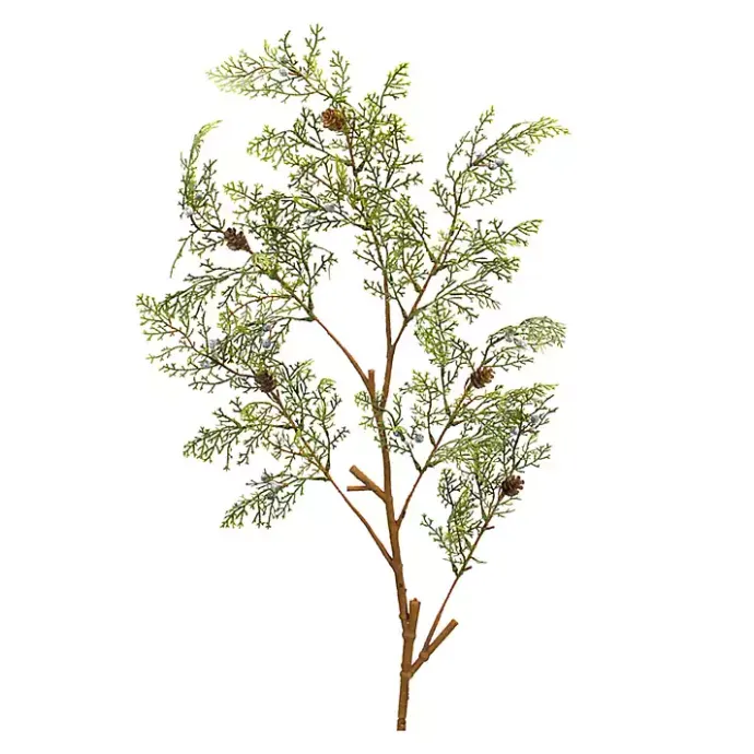 New Kirklands Home Mini Pinecone Cedar Branch Stems Green