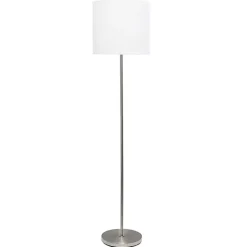 Clearance Kirklands Home Minimal Brushed Nickel Stem Floor Lamp White