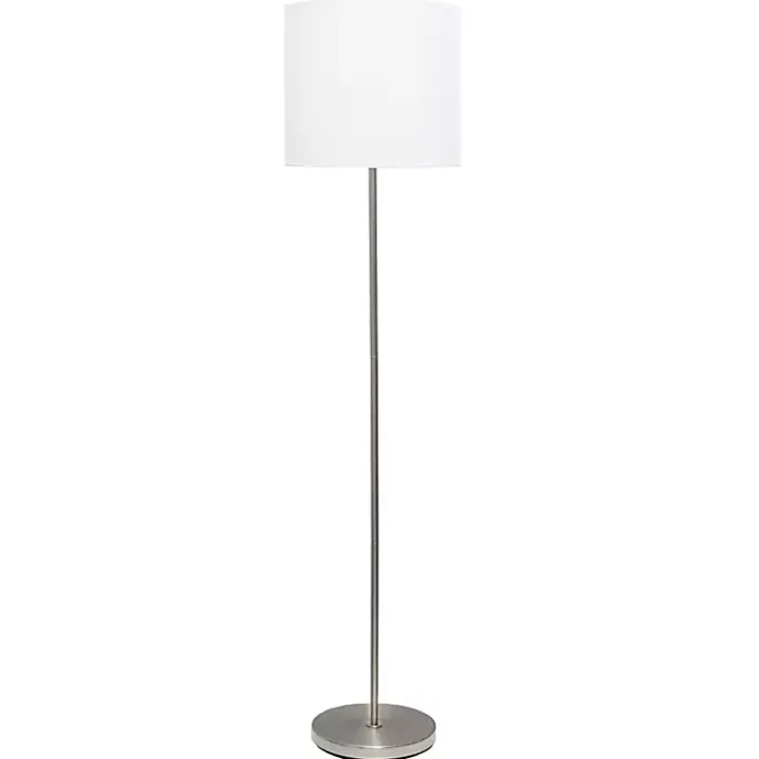 Clearance Kirklands Home Minimal Brushed Nickel Stem Floor Lamp White