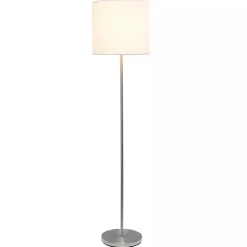 Clearance Kirklands Home Minimal Brushed Nickel Stem Floor Lamp White