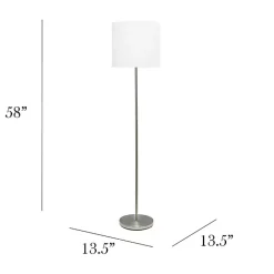 Clearance Kirklands Home Minimal Brushed Nickel Stem Floor Lamp White