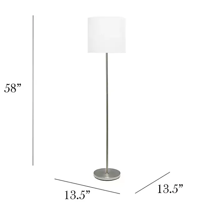 Clearance Kirklands Home Minimal Brushed Nickel Stem Floor Lamp White