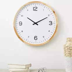 Kirklands Home Minimalist Wood Frame Wall Clock