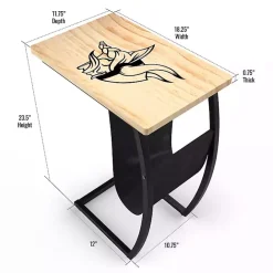 Hot Kirklands Home Minnesota Vikings Wood C-Table Tan