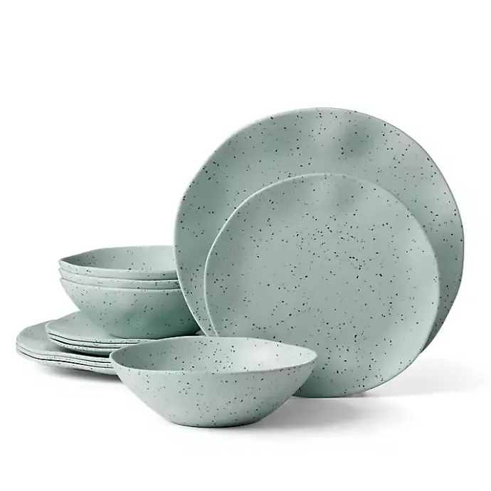 Sale Kirklands Home Mint Terrazzo 12-pc. Melamine Dinnerware Set Green