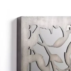 Online Kirklands Home Mira Carved Wood and Mirror Wall Plaque Black