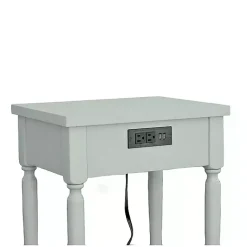 Clearance Kirklands Home Mist Rectangle Accent Table with Charging Station Green