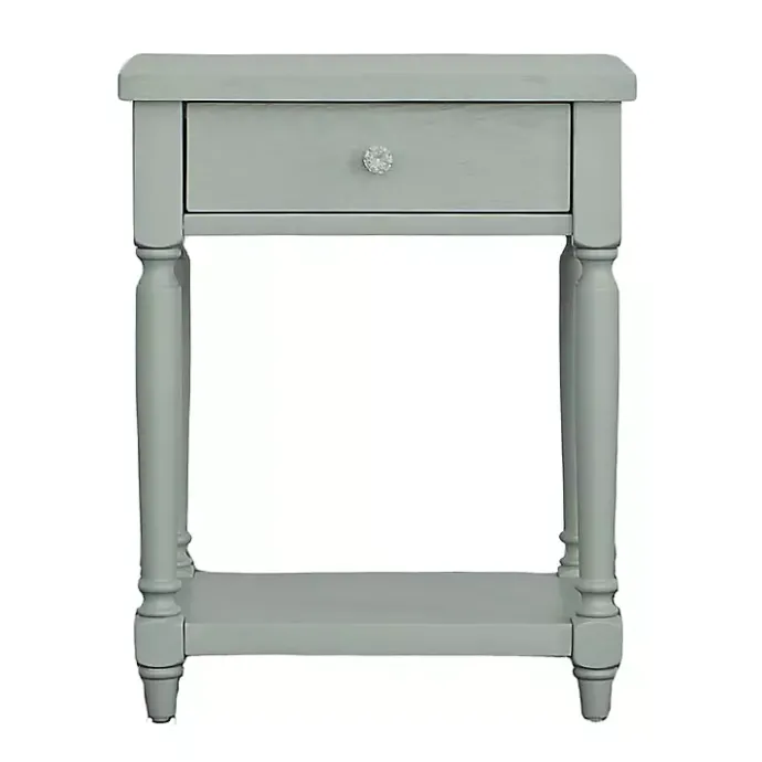 Clearance Kirklands Home Mist Rectangle Accent Table with Charging Station Green