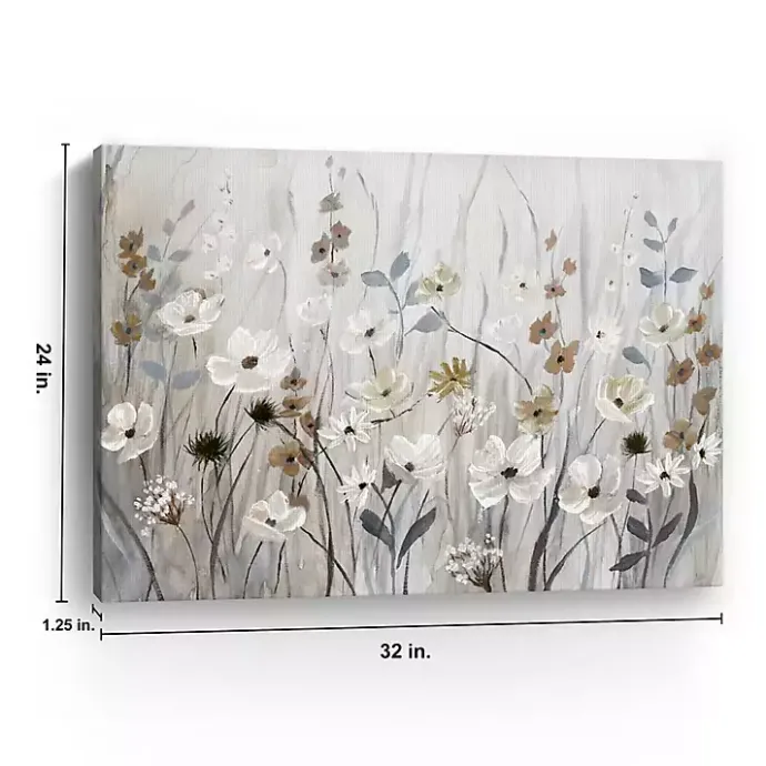 Online Kirklands Home Misty Meadow Field Canvas Art Print Gray