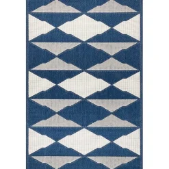 Sale Kirklands Home Mitchell Blue Geo Diamonds Outdoor Rug, 8x10