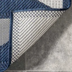 Sale Kirklands Home Mitchell Blue Geo Diamonds Outdoor Rug, 8x10