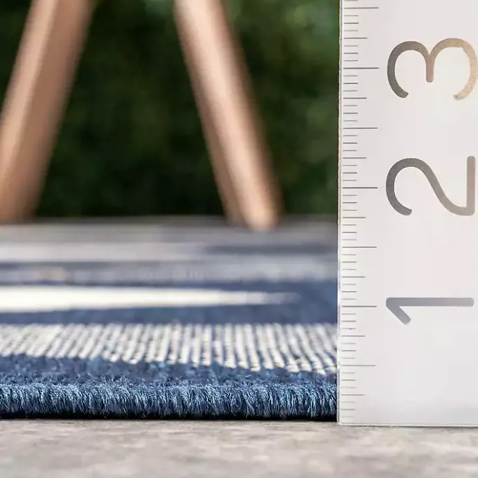 Sale Kirklands Home Mitchell Blue Geo Diamonds Outdoor Rug, 8x10