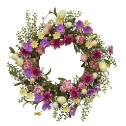 New Kirklands Home Mixed Floral and Easter Egg Wreath Multi