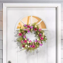 New Kirklands Home Mixed Floral and Easter Egg Wreath Multi